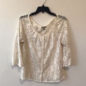 Lucky Brand Ivory Lace Top